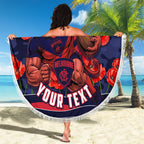 Personalised Melbourne Demons ANZAC Beach Blanket Military Remembrance Australian Football Mascot Camouflage