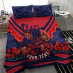 Personalised Melbourne Demons ANZAC Bedding Set Military Remembrance Australian Football Mascot Camouflage