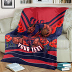 Personalised Melbourne Demons ANZAC Blanket Military Remembrance Australian Football Mascot Camouflage