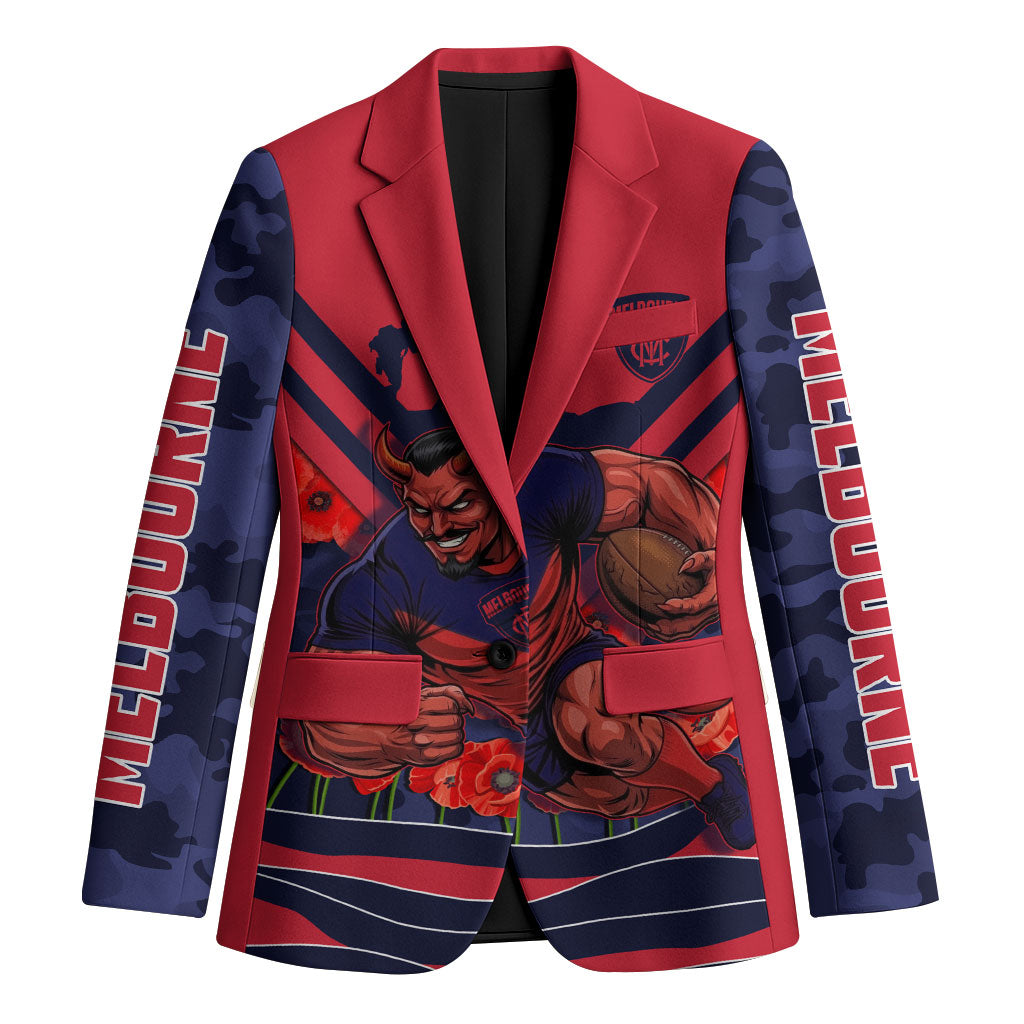 Personalised Melbourne Demons ANZAC Blazer Military Remembrance Australian Football Mascot Camouflage