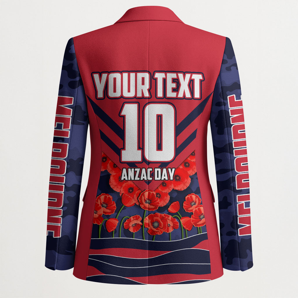 Personalised Melbourne Demons ANZAC Blazer Military Remembrance Australian Football Mascot Camouflage
