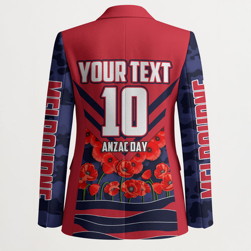 Personalised Melbourne Demons ANZAC Blazer Military Remembrance Australian Football Mascot Camouflage
