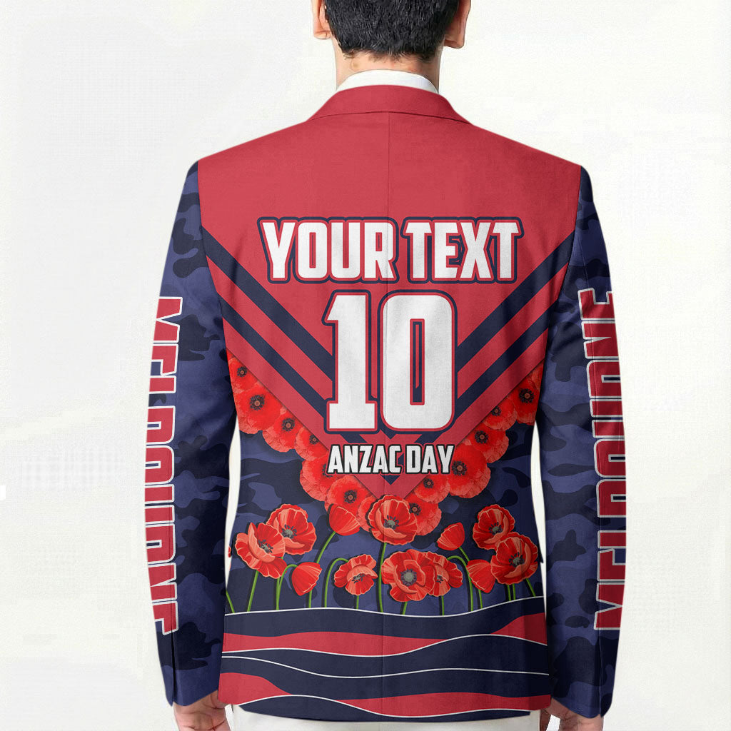 Personalised Melbourne Demons ANZAC Blazer Military Remembrance Australian Football Mascot Camouflage
