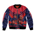 Personalised Melbourne Demons ANZAC Bomber Jacket Military Remembrance Australian Football Mascot Camouflage