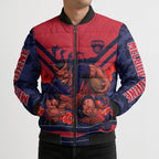 Personalised Melbourne Demons ANZAC Bomber Puffer Jacket Military Remembrance Australian Football Mascot Camouflage