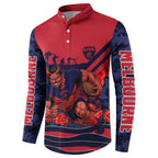 Personalised Melbourne Demons ANZAC Button Sweatshirt Military Remembrance Australian Football Mascot Camouflage