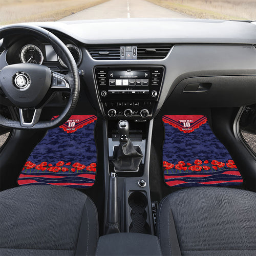 Personalised Melbourne Demons ANZAC Car Mats Military Remembrance Australian Football Mascot Camouflage