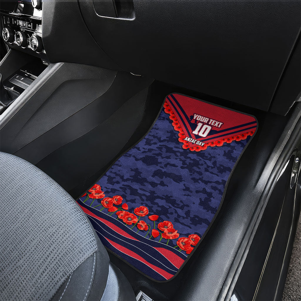 Personalised Melbourne Demons ANZAC Car Mats Military Remembrance Australian Football Mascot Camouflage