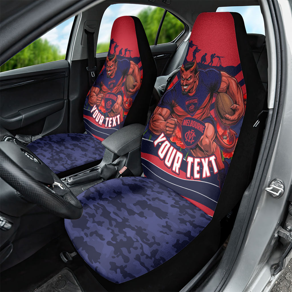 Personalised Melbourne Demons ANZAC Car Seat Cover Military Remembrance Australian Football Mascot Camouflage