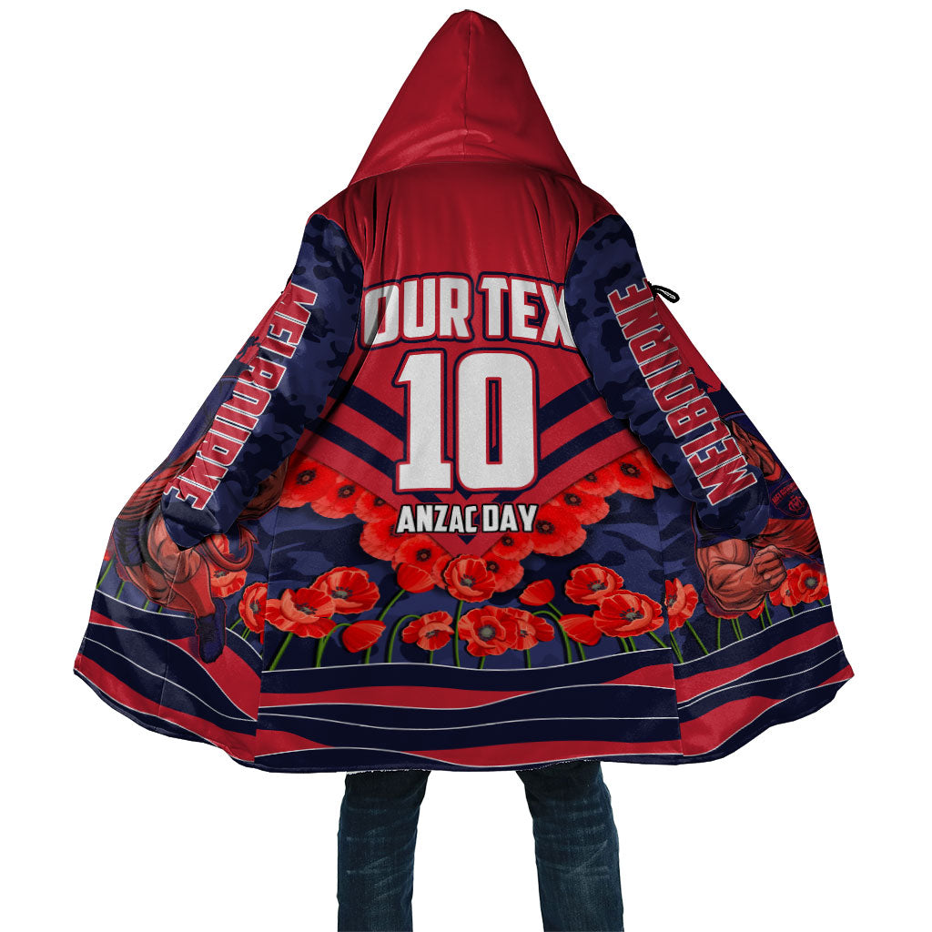 Personalised Melbourne Demons ANZAC Cloak Military Remembrance Australian Football Mascot Camouflage