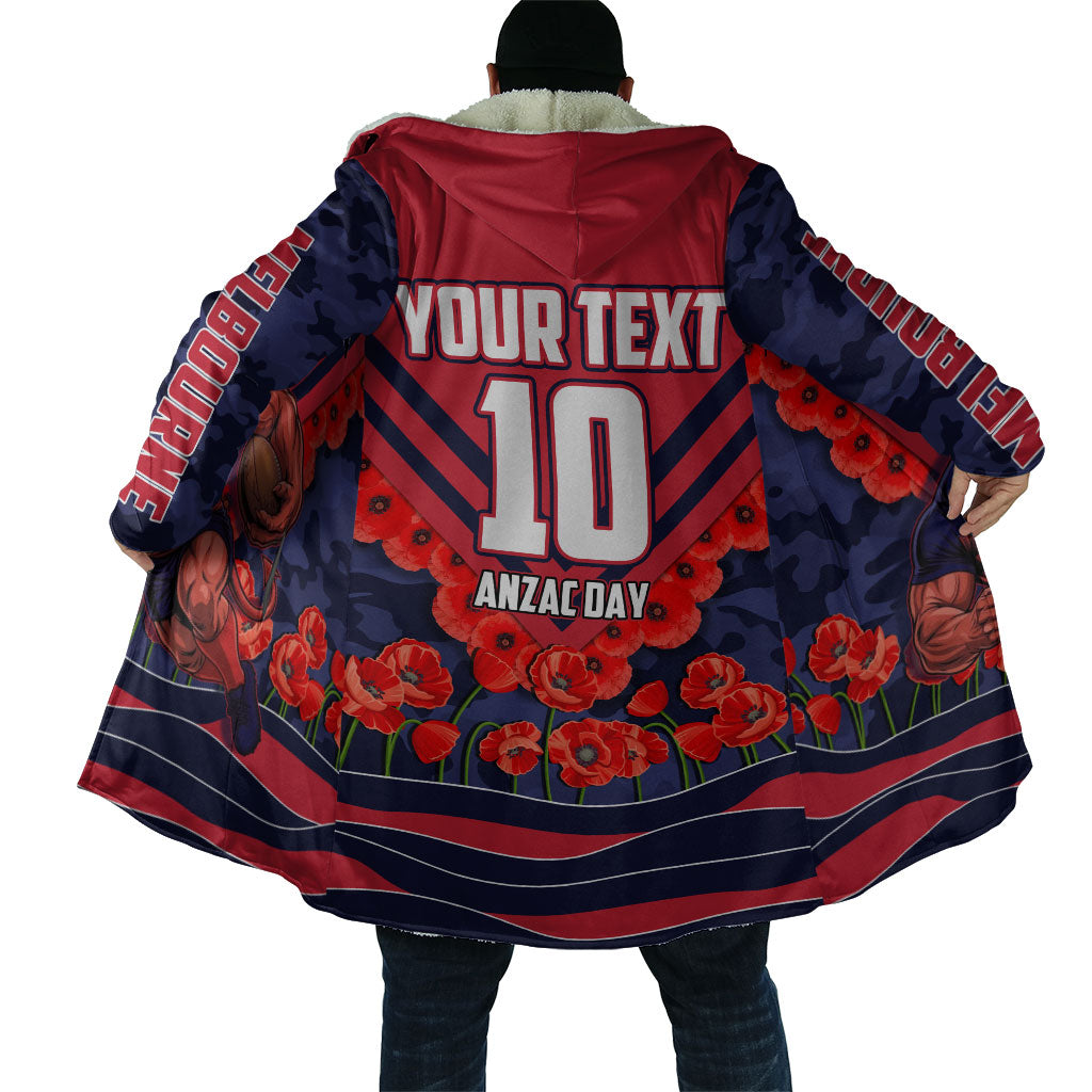Personalised Melbourne Demons ANZAC Cloak Military Remembrance Australian Football Mascot Camouflage