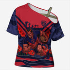 Personalised Melbourne Demons ANZAC Cross Shoulder Shirt Military Remembrance Australian Football Mascot Camouflage