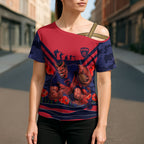 Personalised Melbourne Demons ANZAC Cross Shoulder Shirt Military Remembrance Australian Football Mascot Camouflage