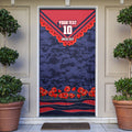 Personalised Melbourne Demons ANZAC Door Cover Military Remembrance Australian Football Mascot Camouflage