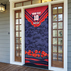 Personalised Melbourne Demons ANZAC Door Cover Military Remembrance Australian Football Mascot Camouflage