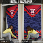 Personalised Melbourne Demons ANZAC Door Cover Military Remembrance Australian Football Mascot Camouflage