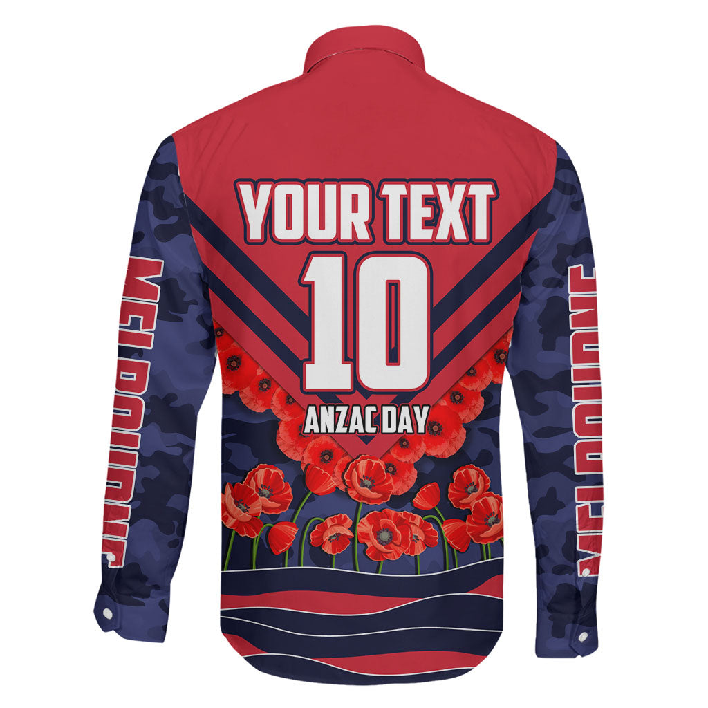 Personalised Melbourne Demons ANZAC Family Matching Mermaid Dress and Hawaiian Shirt Military Remembrance Australian Football Mascot Camouflage