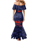 Personalised Melbourne Demons ANZAC Family Matching Mermaid Dress and Hawaiian Shirt Military Remembrance Australian Football Mascot Camouflage