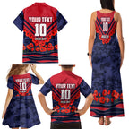 Personalised Melbourne Demons ANZAC Family Matching Tank Maxi Dress and Hawaiian Shirt Military Remembrance Australian Football Mascot Camouflage