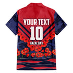 Personalised Melbourne Demons ANZAC Hawaiian Shirt Military Remembrance Australian Football Mascot Camouflage