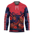 Personalised Melbourne Demons ANZAC Hockey Jersey Military Remembrance Australian Football Mascot Camouflage