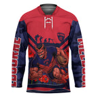 Personalised Melbourne Demons ANZAC Hockey Jersey Military Remembrance Australian Football Mascot Camouflage