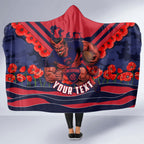 Personalised Melbourne Demons ANZAC Hooded Blanket Military Remembrance Australian Football Mascot Camouflage