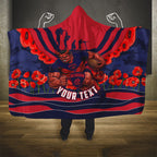 Personalised Melbourne Demons ANZAC Hooded Blanket Military Remembrance Australian Football Mascot Camouflage