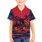 Personalised Melbourne Demons ANZAC Kid Hawaiian Shirt Military Remembrance Australian Football Mascot Camouflage