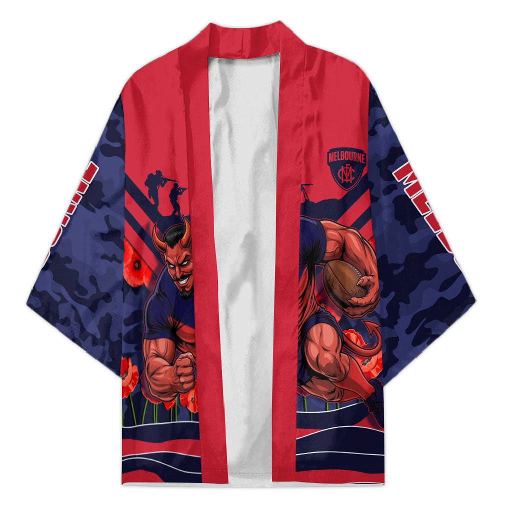 Personalised Melbourne Demons ANZAC Kimono Military Remembrance Australian Football Mascot Camouflage