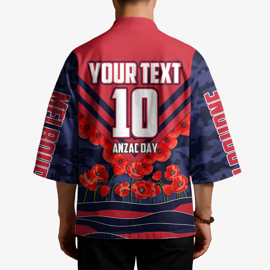Personalised Melbourne Demons ANZAC Kimono Military Remembrance Australian Football Mascot Camouflage