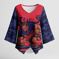 Personalised Melbourne Demons ANZAC Kimono Sleeve Blouse Military Remembrance Australian Football Mascot Camouflage