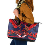 Personalised Melbourne Demons ANZAC Leather Tote Bag Military Remembrance Australian Football Mascot Camouflage