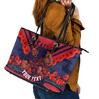 Personalised Melbourne Demons ANZAC Leather Tote Bag Military Remembrance Australian Football Mascot Camouflage