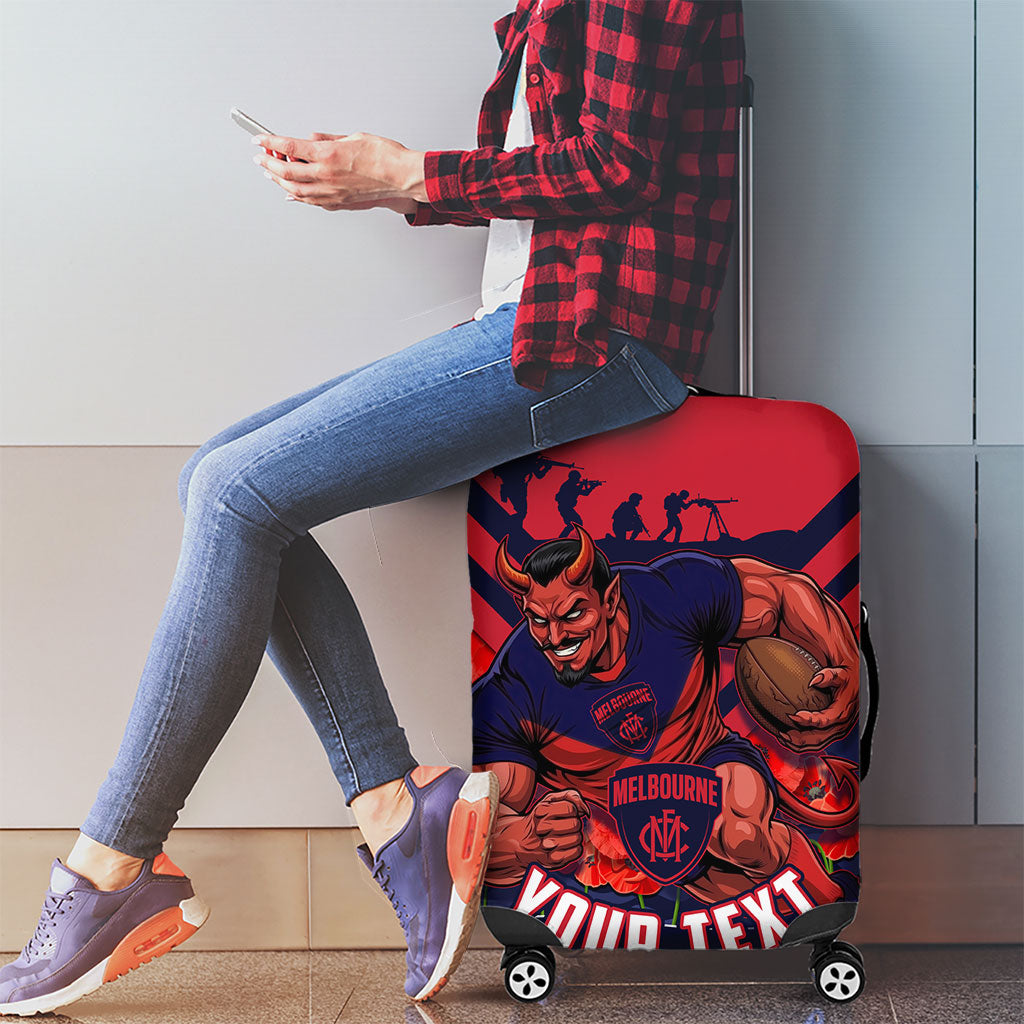 Personalised Melbourne Demons ANZAC Luggage Cover Military Remembrance Australian Football Mascot Camouflage
