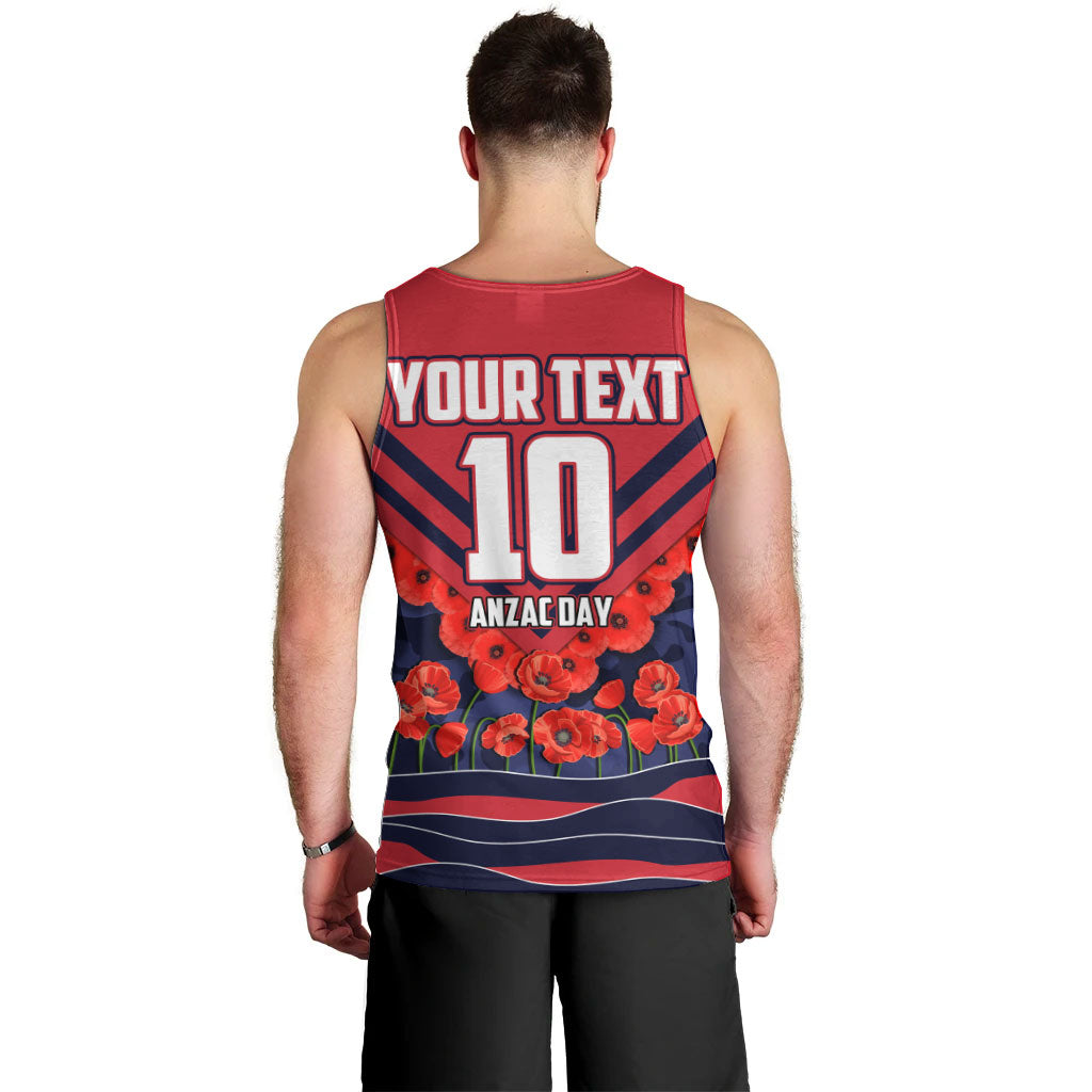 Personalised Melbourne Demons ANZAC Men Tank Top Military Remembrance Australian Football Mascot Camouflage