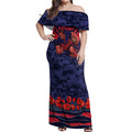 Personalised Melbourne Demons ANZAC Off Shoulder Maxi Dress Military Remembrance Australian Football Mascot Camouflage