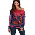 Personalised Melbourne Demons ANZAC Off Shoulder Sweater Military Remembrance Australian Football Mascot Camouflage