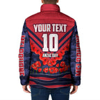 Personalised Melbourne Demons ANZAC Padded Jacket Military Remembrance Australian Football Mascot Camouflage