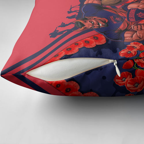 Personalised Melbourne Demons ANZAC Pillow Cover Military Remembrance Australian Football Mascot Camouflage