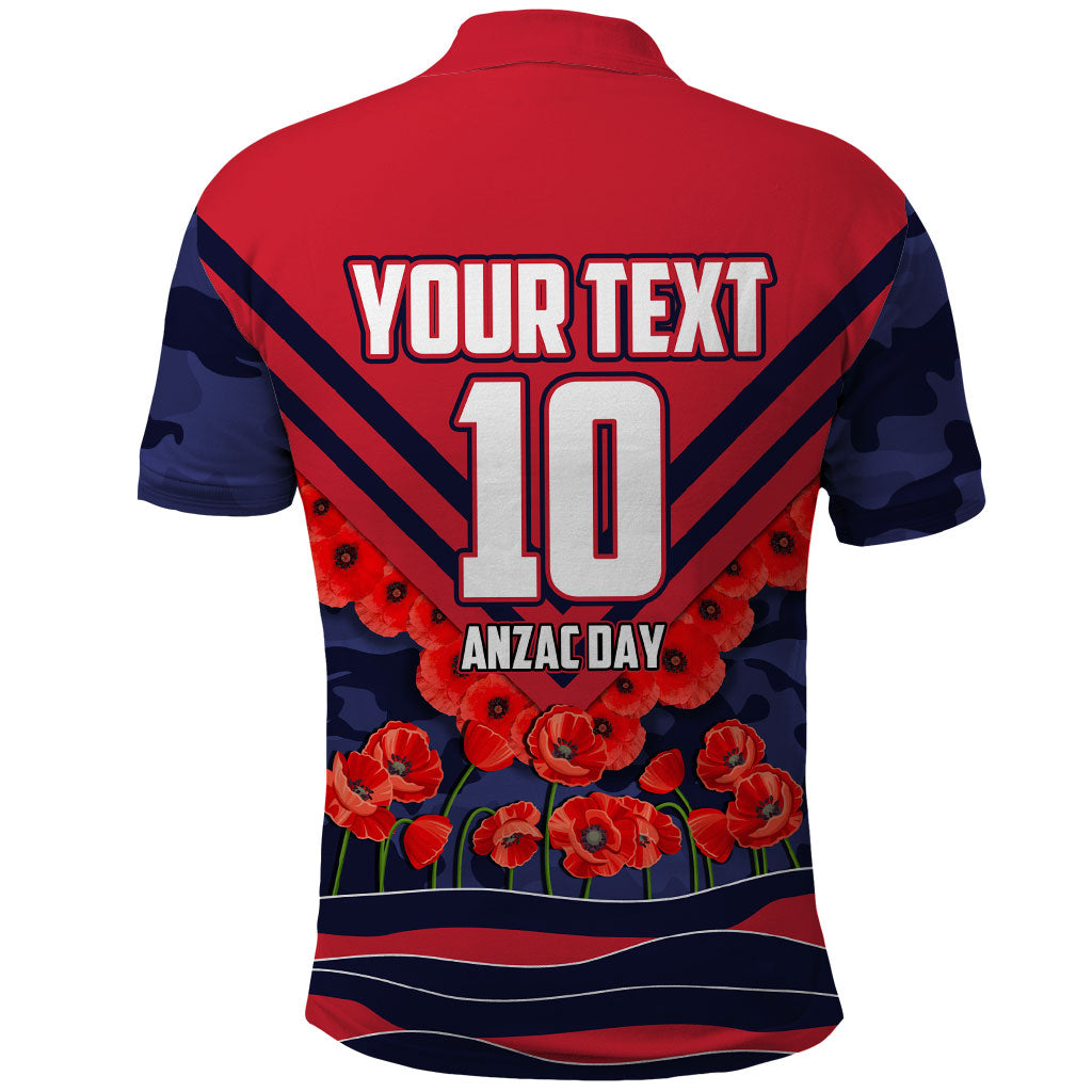 Personalised Melbourne Demons ANZAC Polo Shirt Military Remembrance Australian Football Mascot Camouflage