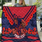 Personalised Melbourne Demons ANZAC Quilt Military Remembrance Australian Football Mascot Camouflage