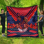 Personalised Melbourne Demons ANZAC Quilt Military Remembrance Australian Football Mascot Camouflage