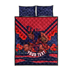 Personalised Melbourne Demons ANZAC Quilt Bed Set Military Remembrance Australian Football Mascot Camouflage