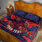 Personalised Melbourne Demons ANZAC Quilt Bed Set Military Remembrance Australian Football Mascot Camouflage