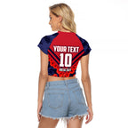 Personalised Melbourne Demons ANZAC Raglan Cropped T Shirt Military Remembrance Australian Football Mascot Camouflage