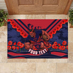 Personalised Melbourne Demons ANZAC Rubber Doormat Military Remembrance Australian Football Mascot Camouflage