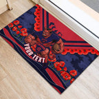 Personalised Melbourne Demons ANZAC Rubber Doormat Military Remembrance Australian Football Mascot Camouflage