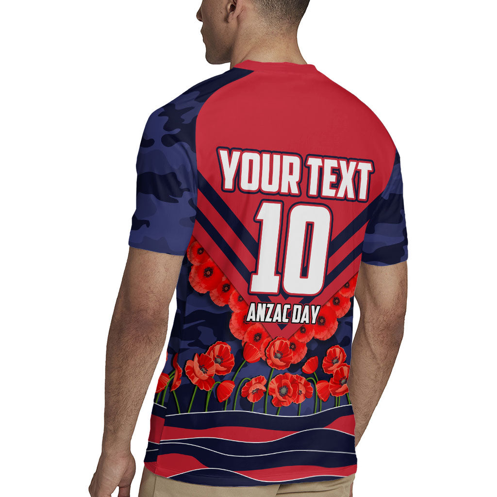 Personalised Melbourne Demons ANZAC Rugby Jersey Military Remembrance Australian Football Mascot Camouflage