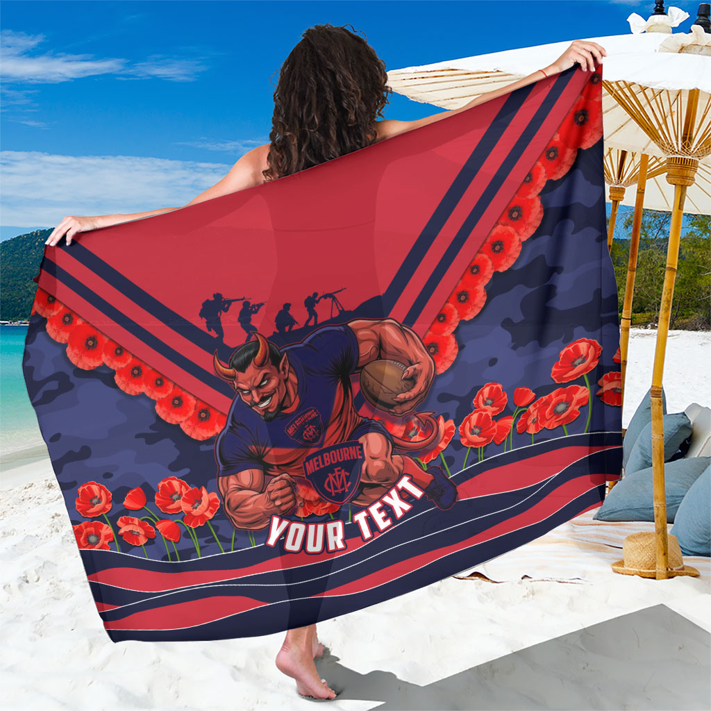 Personalised Melbourne Demons ANZAC Sarong Military Remembrance Australian Football Mascot Camouflage